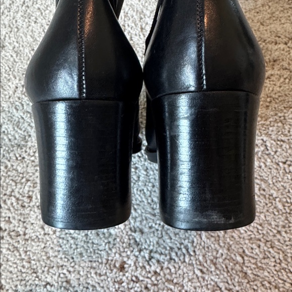 Enzo Angiolini Black Leather Heeled Bootie - Picture 5 of 7